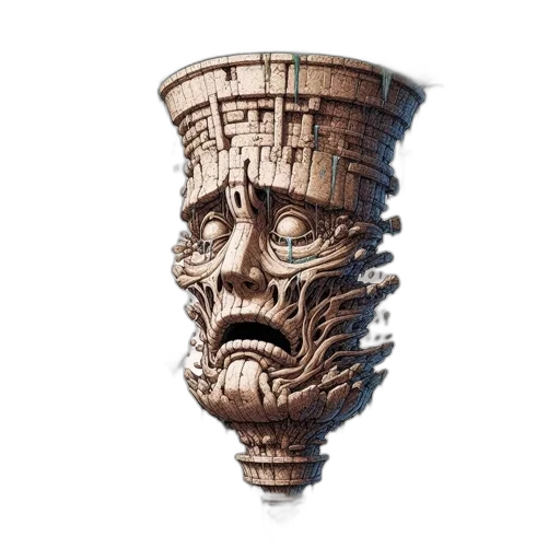 crown, mask, face, staff, concept art, 3d render, fantasy art, photorealistic transparent PNG cut-out