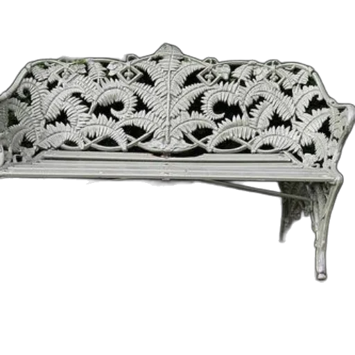 furniture, crown, monochrome, vintage-style, metal, bench, intricate, leaf transparent PNG cut-out