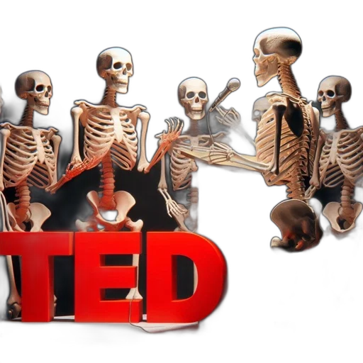 jewelry, 3d render, concept art, red, skeletons, gather, around, ted transparent PNG cut-out