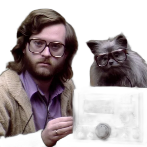 animal, hair, creature, concept art, photorealistic, outer space, man, glasses transparent PNG cut-out