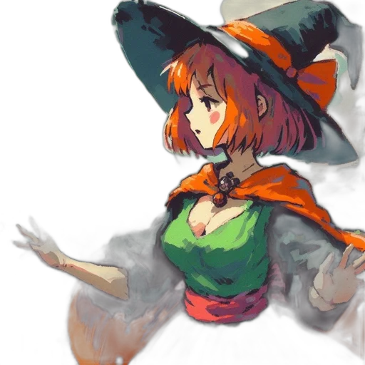 hat, dress, staff, crown, concept art, pixel art, fantasy art, watercolor transparent PNG cut-out