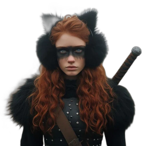 staff, jacket, mask, animal, fantasy art, concept art, photorealistic, 3d render transparent PNG cut-out