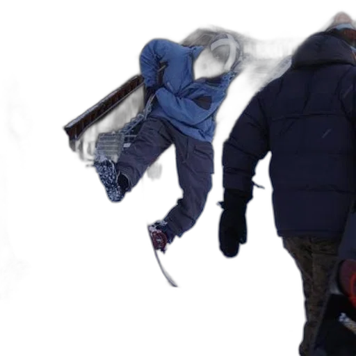 jacket, staff, concept art, 3d render, photorealistic, snow, person, blue transparent PNG cut-out