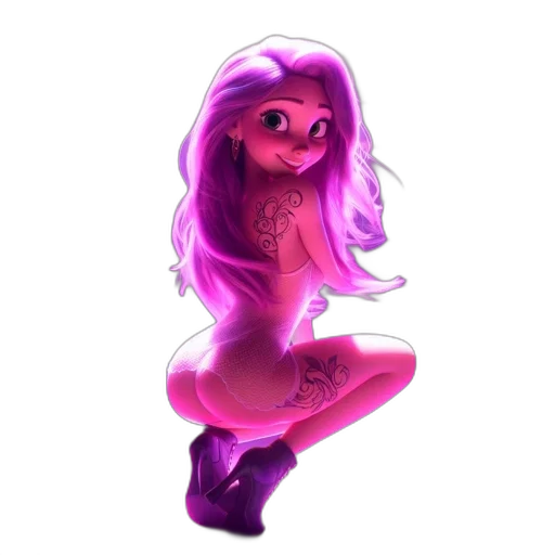 creature, dress, hair, animal, concept art, pixel art, fantasy art, 3d render transparent PNG cut-out