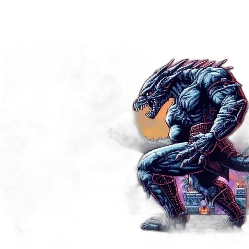 dragon, creature, animal, concept art, fantasy art, pixel art, comic book art, outer space transparent PNG cut-out