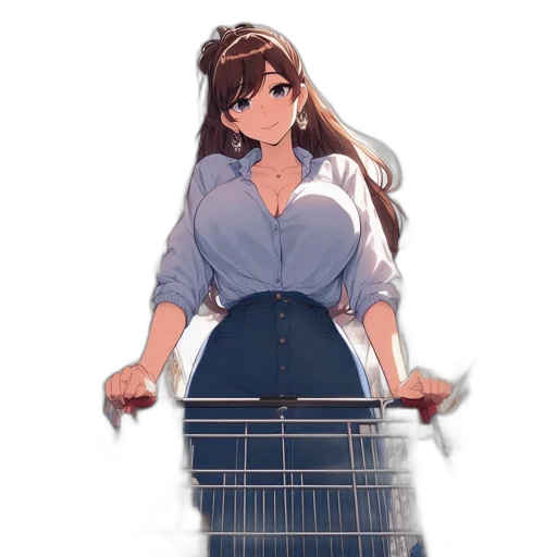 dress, jacket, weapon, staff, anime, concept art, pixel art, cartoon transparent PNG cut-out