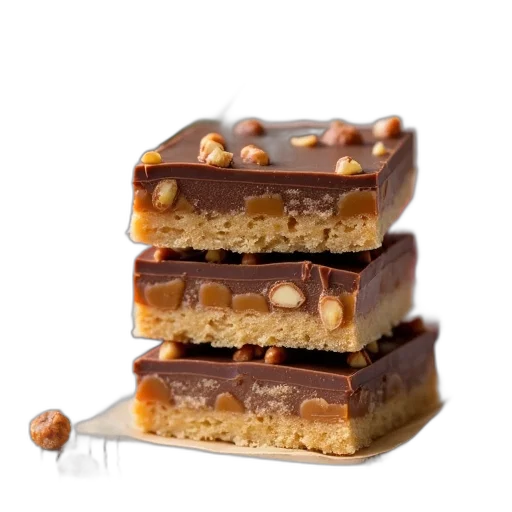 food, crown, 3d render, photorealistic, stack, chocolate-covered, caramel, bars transparent PNG cut-out