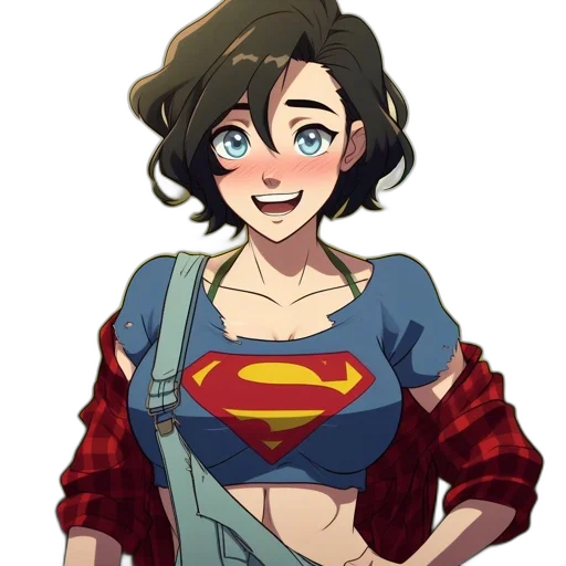 comic book art, cartoon, pixel art, anime, animated, female, character, short transparent PNG cut-out
