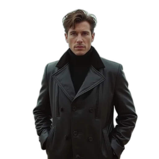 jacket, face, concept art, photorealistic transparent PNG cut-out