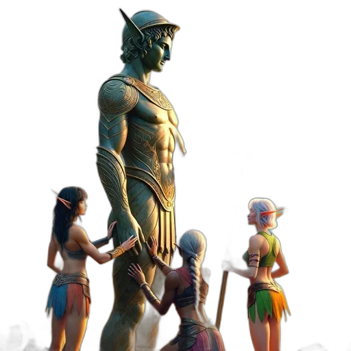 staff, 3d render, concept art, fantasy art, vaporwave, underwater, beach, forest transparent PNG cut-out