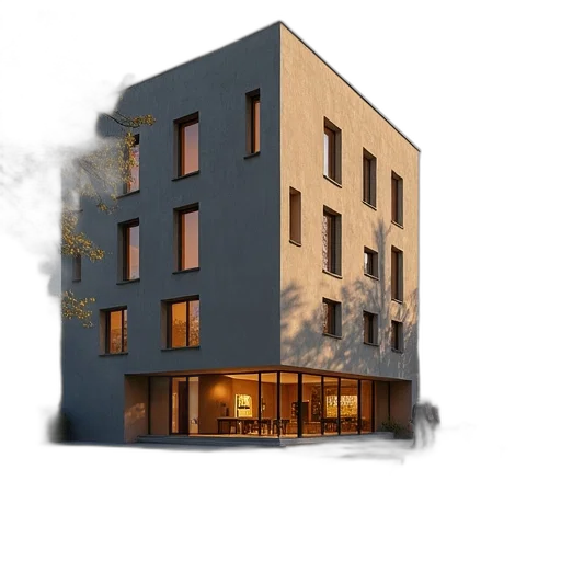 building, 3d render, photorealistic, concept art transparent PNG cut-out