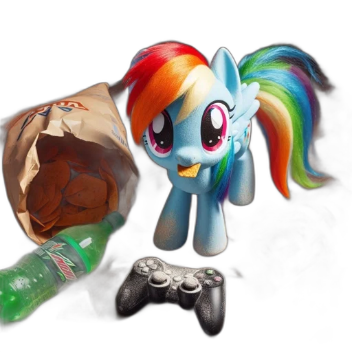 food, concept art, 3d render, interior, scene, rainbow, dash, toy transparent PNG cut-out
