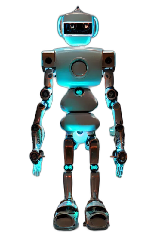 robot, staff, 3d render, concept art transparent PNG cut-out
