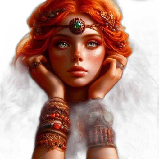 jewelry, crown, face, fantasy art, concept art, photorealistic, comic book art, fire transparent PNG cut-out