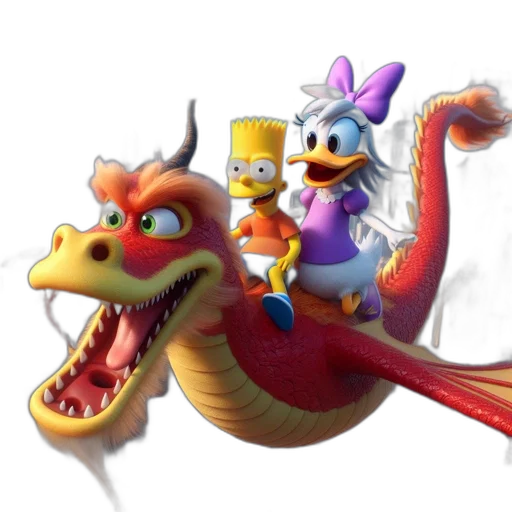 dragon, concept art, 3d render, three, animated, characters, bart, simpson transparent PNG cut-out