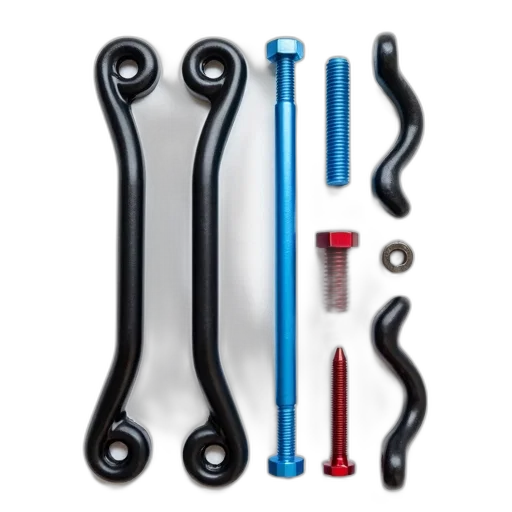 staff, weapon, set, black, blue, metal, parts, including transparent PNG cut-out