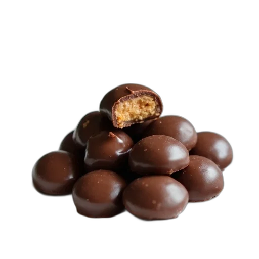 food, crown, photorealistic, 3d render, earth tones, dark, stack, chocolate-covered transparent PNG cut-out