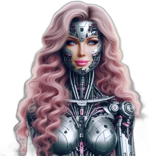 robot, fantasy art, comic book art, concept art, cyberpunk, cyborg, robotic, female transparent PNG cut-out
