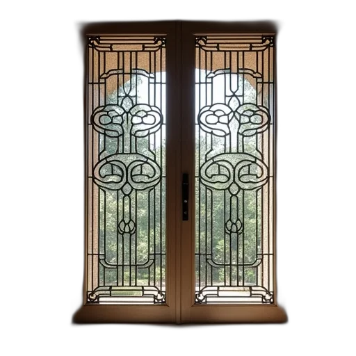 3d render, latest, design, wrought, window, grills, sale transparent PNG cut-out