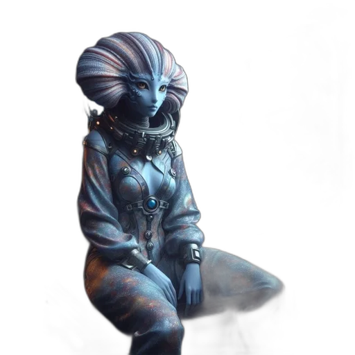 robot, mask, creature, staff, 3d render, concept art, fantasy art, cyberpunk transparent PNG cut-out