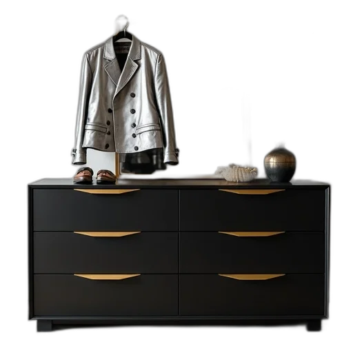 furniture, jacket, jewelry, 3d render, concept art, photorealistic, dark, golden transparent PNG cut-out