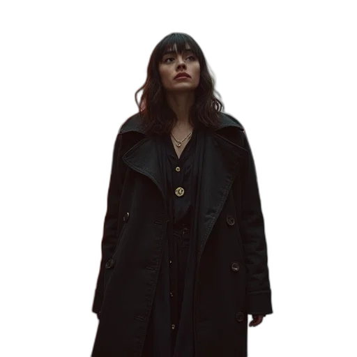 jacket, dress, staff, umbrella, concept art, dark, premiere, not transparent PNG cut-out