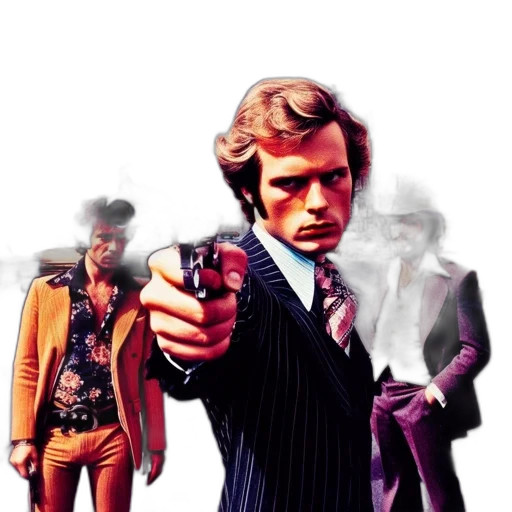 jacket, weapon, comic book art, concept art, iconic, nyc, setting, suited transparent PNG cut-out