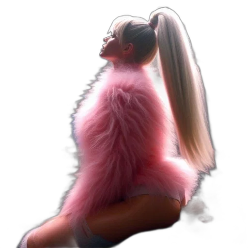 hair, jacket, creature, dress, concept art, 3d render, photorealistic, vaporwave transparent PNG cut-out