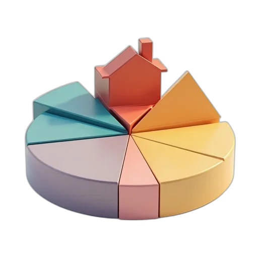 3d render, colorful, household, payment transparent PNG cut-out