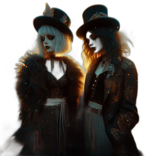 hat, jacket, mask, concept art, fantasy art, photorealistic, 3d render, dark transparent PNG cut-out