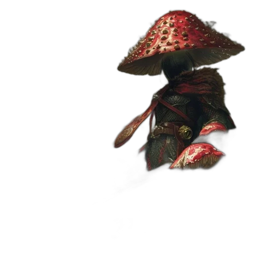 hat, umbrella, staff, mask, concept art, 3d render, photorealistic, pixel art transparent PNG cut-out