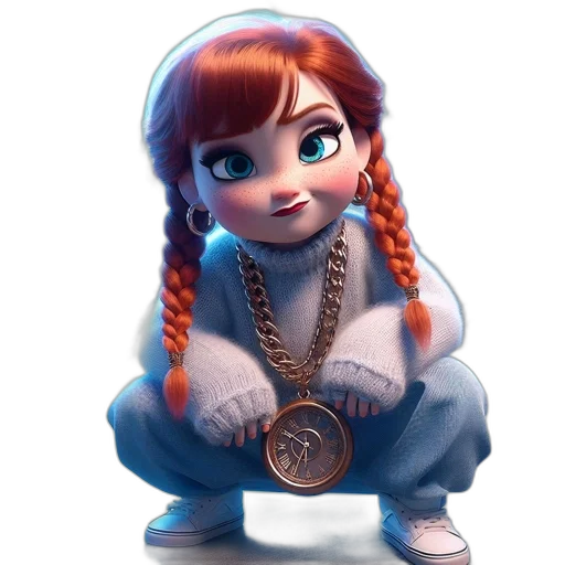 jewelry, concept art, cartoon, 3d render, fantasy art, young, girl, red transparent PNG cut-out