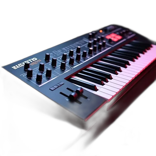 3d render, audio, keystation, key, usb, midi, controller transparent PNG cut-out