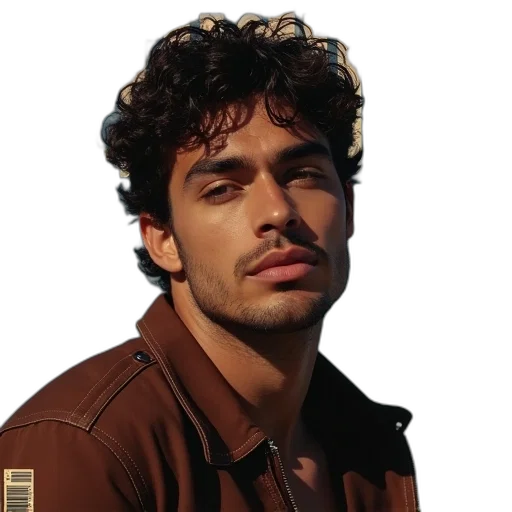 jacket, face, hair, staff transparent PNG cut-out