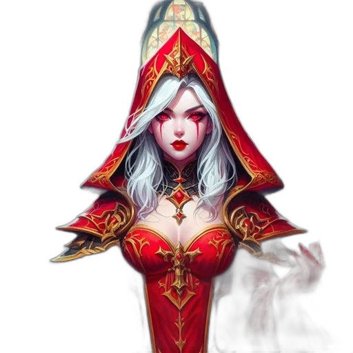 dress, staff, jewelry, crown, fantasy art, concept art, pixel art, comic book art transparent PNG cut-out