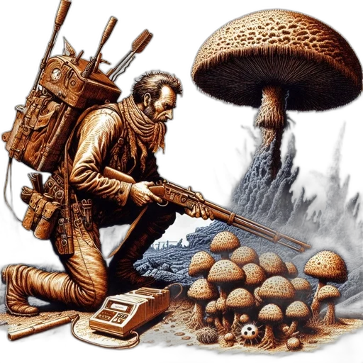 weapon, staff, food, robot, concept art, fantasy art, pixel art, comic book art transparent PNG cut-out