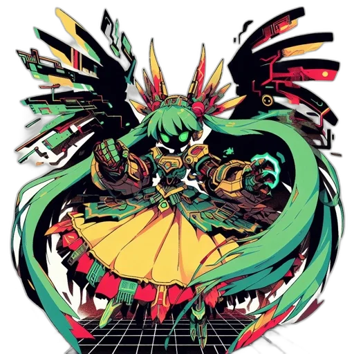 dragon, weapon, staff, dress, pixel art, concept art, anime, fantasy art transparent PNG cut-out
