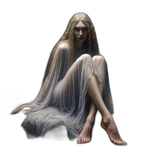 hair, dress, creature, face, concept art, fantasy art, photorealistic, pixel art transparent PNG cut-out