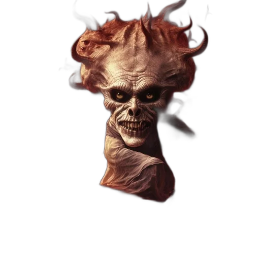 mask, face, creature, crown, concept art, photorealistic, fantasy art, 3d render transparent PNG cut-out