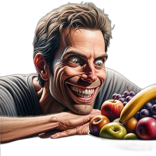 food, face, creature, animal, photorealistic, concept art, comic book art, cartoon transparent PNG cut-out