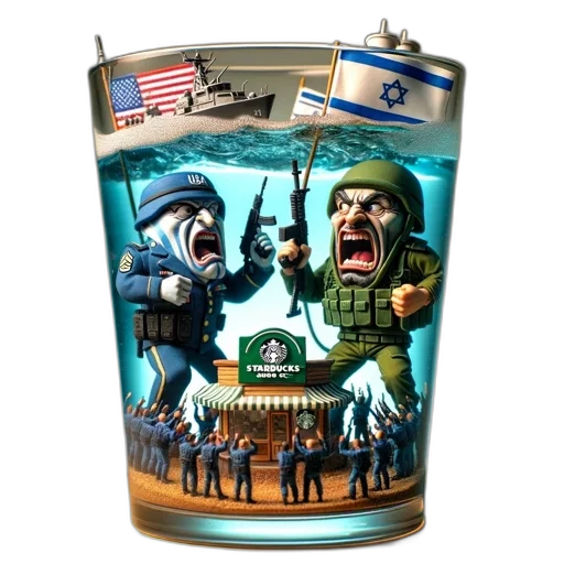 concept art, inside, water-filled, glass, box, diorama, features, animated transparent PNG cut-out