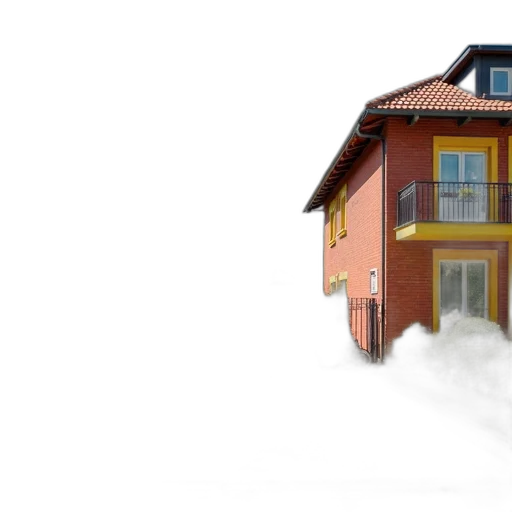 building, 3d render, photorealistic, concept art, watercolor, fog, residential, area transparent PNG cut-out