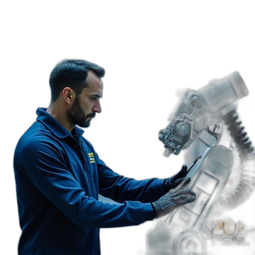 robot, staff, jacket, weapon, concept art, cover, robotics, insider transparent PNG cut-out