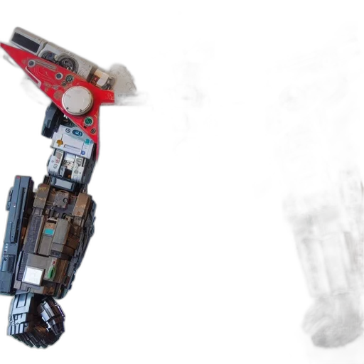 robot, weapon, shoes, concept art, 3d render, outer space, humanoid, crafted transparent PNG cut-out