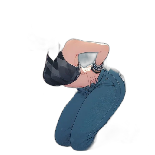 hair, jacket, dress, staff, concept art, watercolor, cartoon, anime transparent PNG cut-out