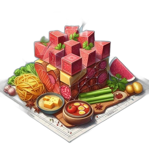 food, jewelry, crown, 3d render, concept art, pixel art, photorealistic, red transparent PNG cut-out