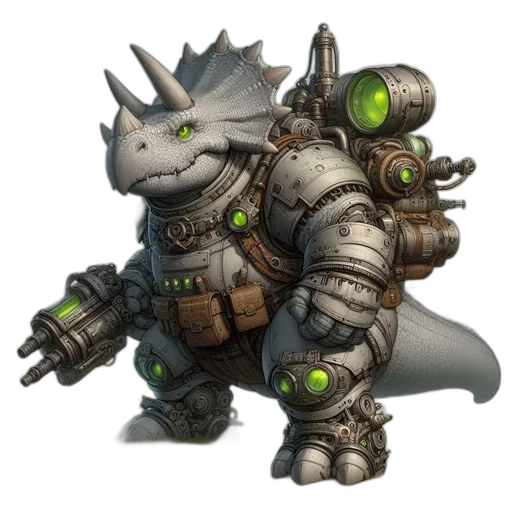 dragon, weapon, robot, staff, concept art, fantasy art, 3d render, enhanced transparent PNG cut-out