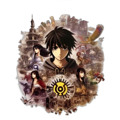 concept art, fantasy art, anime, comic book art, illustration, young, man, black transparent PNG cut-out