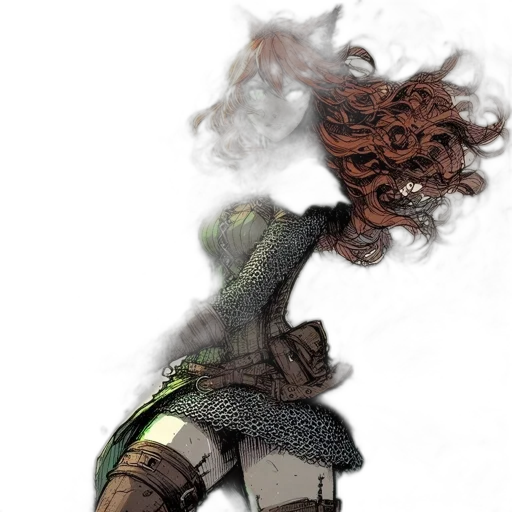 hair, staff, dragon, mask, concept art, fantasy art, comic book art, watercolor transparent PNG cut-out