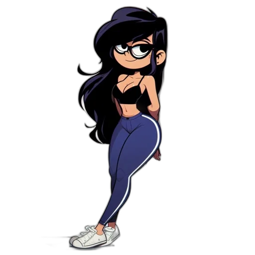 dress, cartoon, anime, comic book art, concept art, animated, woman, donning transparent PNG cut-out